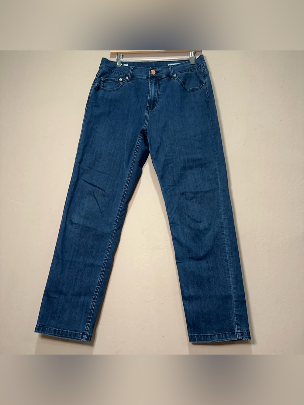 Mugsy Jeans Mens 32x30 Dark Blue Denim Pants Studio Blues Casual Stretch Flex
